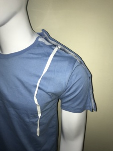 Medical Use Shoulder Surgery Recovery Rehab <b>Shirt</b> Button Placket Short Sleeve Regular Fit Solid Jersey Fabric 220 Men's T-<b>Shirt</b> - Product Image 5