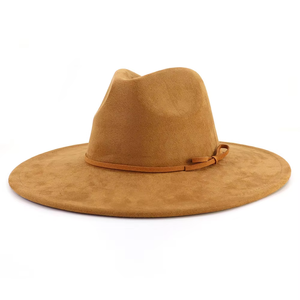 Sombrero Fedora de Gamuza al por Mayor, Ala Ancha, para Mujer, Moda, Formal, Fiesta, Exterior, Casual, Estilo Vintage, Jazz, Panamá - Product Image 2