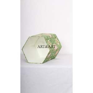 Cubo de Papel con Estampado Floral, de Algodón, Ecológico, con Accesorios de Madera para Almacenamiento, Decoración Multiusos para el Hogar - Product Image 4