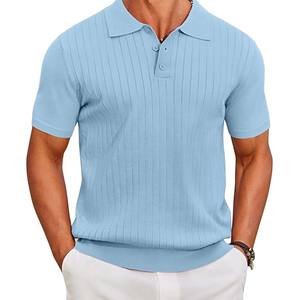 Camisa de Lona para Hombre, Manga Corta, Transpirable, Antiarrugas, Cuello Camisero, Corte Holgado, Informal, Verano, Color Sólido - Product Image 6