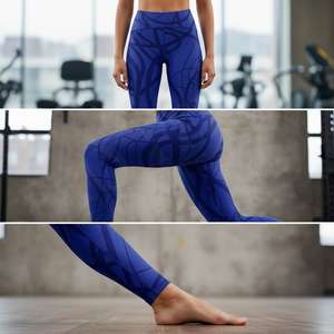 Leggings de compression taille haute en polyester respirant et extensible, personnalisables, pour le yoga et l'entraînement, coupe ajustée, vente en gros, très demandés - Product Image 3