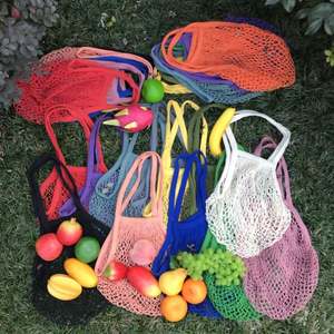 Bolsa de Malla de Algodón Premium con Asa Larga, Bolso de Red Moderno para Mercado de Productos, Comestibles, Viajes a la Playa, Bolsa de Malla para Frutas - Product Image 3