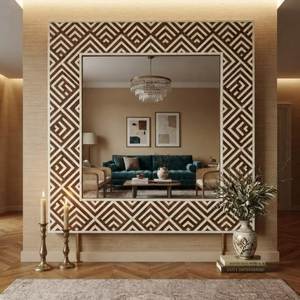 Último modelo de espejo de pared con incrustaciones de hueso, espejo decorativo de pared con incrustaciones de hueso, marco de fotos con efecto de sombra de la India - Product Image 6