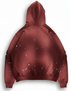 Sudadera con capucha extragrande Glory Custom Sun Fade con estampado serigrafiado y efecto desgastado, de algodón premium, para ropa urbana, unisex, OEM. - Product Image 5