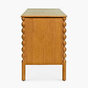 Solid Teak Wood <b>Sideboard</b> <b>Storage</b> Cabinet Modern Minimalist Buffet Cabinet Living Room Furniture with Doors and Drawers - Product Image 4