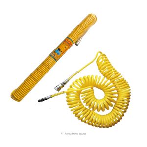 High Quality 12M PU Recoil Air <b>Hose</b> with Quick Coupler Flexible Spiral <b>Compressor</b> <b>Hose</b> 120 PSI - Product Image 1