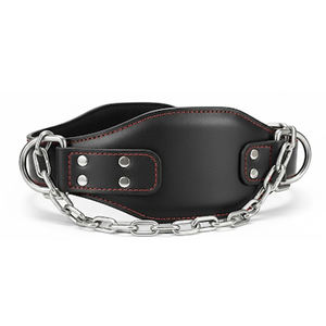 เข็มขัดยกน้ำหนักแบบมืออาชีพ ดีไซน์หนัง พร้อมโซ่ สำหรับออกกำลังกายในยิม เข็มขัดยกน้ำหนัก - Product Image 1