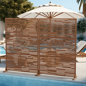 Écran de confidentialité arqué noir ombre légère 72 \ "H X 47 \" W diviseur de clôture décoratif intérieur extérieur pour meubles de patio de terrasse - Product Image 1