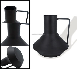 Jarrón de Flores de Metal Negro de Estilo Moderno, Clásico y Rústico, Irrompible, Duradero, Tamaño Personalizable, Decorativo Plano - Product Image 5