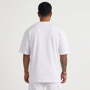 Camiseta de Algodón Blanca de Alta Calidad para Hombre, Estilo Urbano, Hombros Caídos, Personalizable con Logotipo, Tejido Grueso - Product Image 3