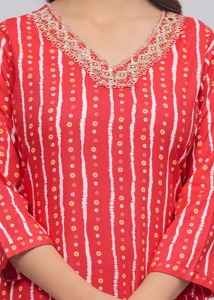 Women Rayon Red Printed <b>Kurti</b> Ethnic Casual Wear <b>Kurti</b> - Product Image 4