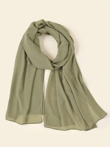 Hijab foulard uni vert moka pour femme, style toutes saisons, pour un usage quotidien - Product Image 1