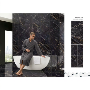 Carreaux de porcelaine européenne Spider Black 600x1200mm 18mm/20mm, résistants au feu, pour salle de bain, extérieur, murs et sols contemporains - Product Image 1