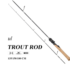 Canne à pêche en eau douce 1,35m/1,5m/1,68m/1,8m en fibre de carbone ultra-légère pour la pêche à la truite (spinning et casting) - Product Image 4