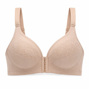 Sujetador sin costuras con cierre frontal para mujer, tirantes ajustables, cómodo para uso diario, lencería suave y elástica, OEM ODM, copa completa - Product Image 5