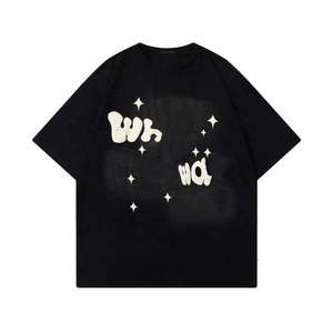 เสื้อยืดคอตตอนโอเวอร์ไซส์ 300GSM สำหรับผู้ชาย สไตล์ฮิปฮอป ทรงหลวม คอกลม ล้างสีแบบแอซิด พิมพ์ลายด้านหลัง แบบ DTG สตรีทแวร์ - Product Image 6