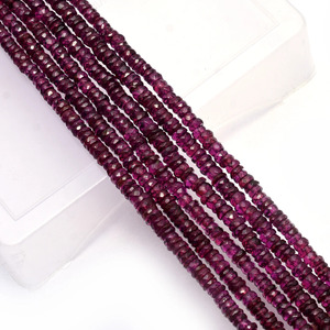 AAA+ Rhodolite 4mm-5mm Faceted Heishi <b>Beads</b> Natural Purple Garnet Semi Precious Gemstone Rondelle Spacer Loose <b>Beads</b> For Jewelry - Product Image 1