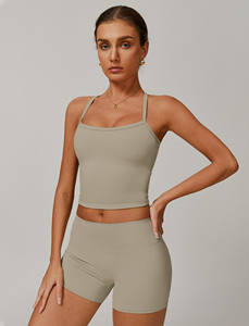 Conjuntos deportivos de dos piezas para mujer, ropa de gimnasio para correr, pantalones cortos de cintura alta que realzan los glúteos, conjuntos de yoga, ropa deportiva. - Product Image 6