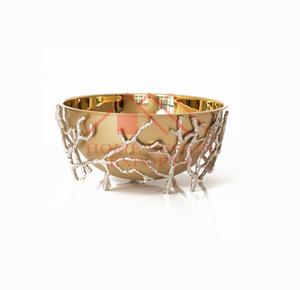 Bol en or avec support de branche d'arbre/plateau de Table en laiton pour décor de Table/bol Unique à pieds en or - Product Image 1