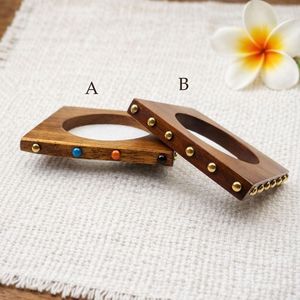 Eco Friendly Geometric Wooden Bangles Smooth Finished Daily Wear Festive Party <b>Boho</b> Vintage Christian Fashion Jewelry Cuff - Product Image 2