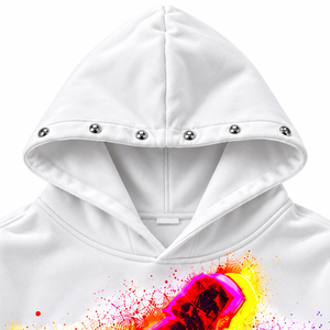 Sudadera con Capucha Blanca Extra Grande de Secado Rápido para Hombre, Estilo Hip Hop Urbano - Product Image 3