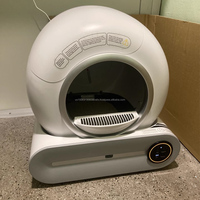 Bac à litière automatique pour chats, rond, en plastique, confortable, à nettoyage automatique, contrôlable par application, à bas prix, capacité de 65 L