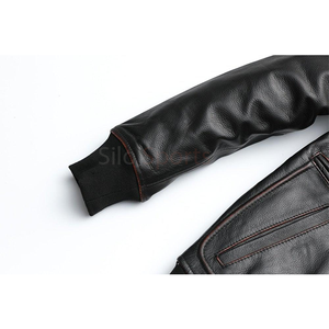 Chaqueta de Cuero Genuino de Piel de Vaca Negra para Hombre, Modelo 2026, Venta Caliente OEM, 100% Alta Calidad, Bajo MOQ, Precio Bajo, Moda de Invierno - Product Image 5