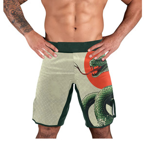 Men's Quick Dry Board Shorts Green <b>Snake</b> Print Elastic Waist Casual Swim Trunks - Product Image 1