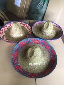 Summer Hats Mexican Sombrero Hat One Size Fits All Costume Mexican Big Brim Chin Straps Straw Hat Character Mexican Beach Party - Product Image 4