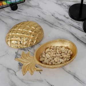 Recipiente Redondo de Aluminio Pulido de Primera Calidad, Acabado Dorado, Caja Decorativa para Dulces, Frutos Secos y Decoración del Hogar - Product Image 4