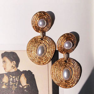 Boucles d'oreilles unisexes vintage bohèmes plaquées or massif 14 carats avec diamants certifiés IGI, bijoux tendance pour tous les jours - Product Image 5