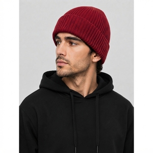 <b>Men</b> Classic Knitted Beanie Hat Warm Thermal <b>Winter</b> <b>Cap</b> Soft Acrylic Stretch Fit Casual Outdoor Sports Daily Headwear - Product Image 4