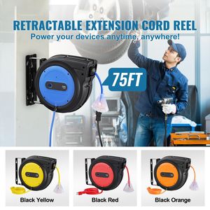 Cavo di Alimentazione Retrattile Resistente da 22,86 m (75 FT) 14AWG/3C SJTOW con Presa a Tre Vie e Connettore CEE Maschio Illuminato (Materiale ABS) - Product Image 2