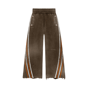 Survêtements imprimés délavés à l'acide effet soleil, avec logo personnalisé, en molleton bouclette 340 g/m² épais, coupe longue, style jogging évasé - Product Image 4