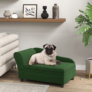 Divano Letto Verde per Animali Domestici con Vano Contenitore per Gatti e Cani di Piccola Taglia - Cucce e Mobili per Animali - Product Image 1