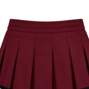 Jupe plissée sublimée bordeaux et blanc pour cheerleading, bas de tenue d'équipe athlétique, vêtements d'entraînement sportif, performance et compétition - Product Image 3