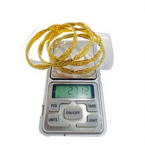 22k <b>Solid</b> <b>Gold</b> <b>Bangle</b> Set for Women Traditional Indian Filigree Flower Design <b>Gold</b> Kada Bracelets Bridal Wedding Jewelry - Product Image 1