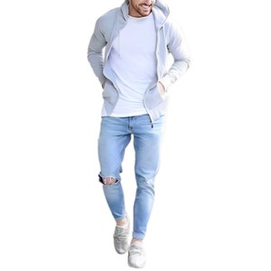 Nuevo Diseño de Jeans de Mezclilla para Hombre, Corte Slim Fit, Corte Bootcut, Chaqueta de Mezclilla Azul Oscuro Personalizada, Jeans Rotos al por Mayor - Product Image 2