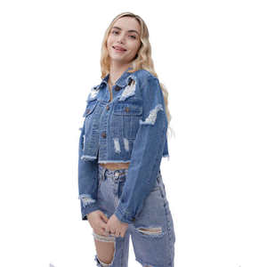 Chaqueta Vaquera para Mujer, Estilo Vintage, Chaqueta de Mezclilla Informal, Abrigo de Mezclilla Sólido, Ropa de Moda para Mujer para Otoño - Product Image 2