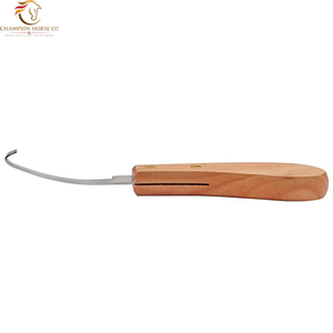 Nuevas llegadas: Cuchillos veterinarios de acero inoxidable de alta calidad con mango de madera para pezuñas (herramientas de garra derecha e izquierda) - Product Image 6
