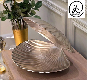 OysterBowl dorado de aluminio hecho a mano recién llegado personalizado, el mejor vendedor privado en línea, regalos, bandejas decorativas de mesa de Ramadán - Product Image 4