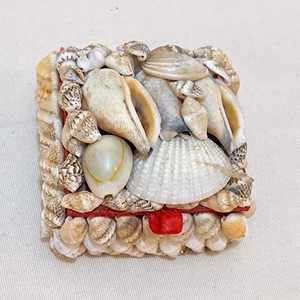 Seashell <b>boxes</b> hand-crafted sea shell encrusted box beach vibe party <b>favour</b> storage for sale - Product Image 1