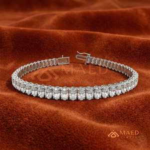 Oval Cut Moissanite Tennis <b>Bracelet</b> for Women White Gold Tone Luxury Stainless Steel <b>Bracelet</b> Jewelry Gift - Product Image 6