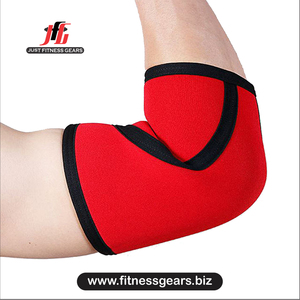 Genouillère en néoprène noir avec bordure rouge, à enfiler, compression, soutien, respirante, protection universelle unisexe toutes saisons - Product Image 2