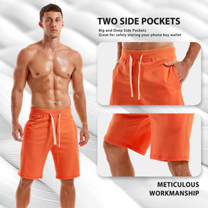 Shorts en molleton bouclé personnalisés en gros, shorts streetwear délavés pour les marques streetwear américaines - Product Image 4