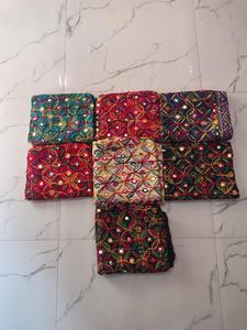 Handmade Embroidered Cotton Phulkari Dupatta Scarf Mirror Work Mix Lot 5/100 Pieces Indian <b>Wedding</b> Favor <b>Gifts</b> Jaif Textiles - Product Image 1