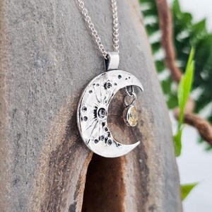 Handmade Gold Crescent Moon Pendant 925 Sterling Silver Bezel Setting Vintage Engagement Indian Crafted Unique Jewelry Gift Bulk - Product Image 2