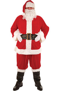 Christmas Festive Santa Outfit Complete Red Velvet Coat Trousers Santa Hat <b>Belt</b> Beard Gloves and Shoe Covers for Holiday - Product Image 3