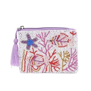 Handmade Beaded Coin Purse with Embroidery Wholesale beaded coin purses with intricate handmade patterns - Product Image 2