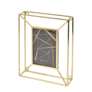 Lifestyle Double Photo <b>Frame</b> 4x6 Inch Rectangular Gold Toned <b>Metal</b> Tabletop Horizontal Display - Product Image 6
